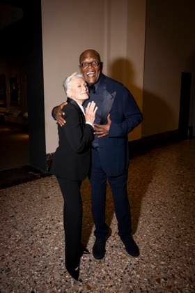 Milan Fashion Week - Women S S 2026 Giorgio Armani Fashion Show Front Row Pinacoteca di Brera - Milan, Italy Glenn Close;Samuel L Jackson Milan Fashion Week - Women S S 2026 Giorgio Armani Fashion Show Front Row Pinacoteca di Brera - Milan, Italy 28th September 2025  Copyright: xALFONSOxCATALANO SGPITALIAx