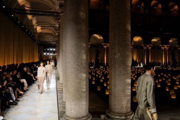 Milan Fashion Week - Women S S 2026 Giorgio Armani Fashion Show Vibes Pinacoteca di Brera - Milan, Italy Milan Fashion Week - Women S S 2026 Giorgio Armani Fashion Show Vibes Pinacoteca di Brera - Milan, Italy 28th September 2025  Copyright: xALFONSOxCATALANO SGPITALIAx