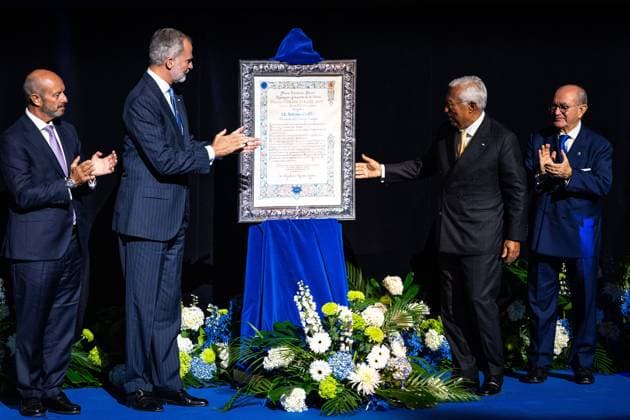 September 29, 2025, Madrid, Madrid, SPAIN: King Felipe of Spain presides over the presentation of the Forum Europa award to the President of the European Council, Antonio Costa, for the 25th anniversary of New Economy Forum, a leading Spanish and European debate forum in which political and social leaders from across Europe and Latin America participate. Madrid SPAIN - ZUMAc270 20250929_zip_c270_022 Copyright: xDavidxCruzxSanzx
