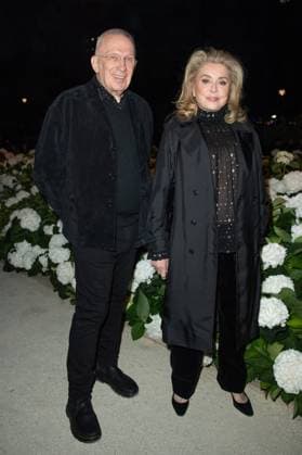 PFW Saint Laurent Front Row Catherine Deneuve and Jean-Paul Gaultier attending the Saint Laurent Womenswear Spring Summer 2026 show as part of Paris Fashion Week in Paris, France on September 29, 2025. Photo by Aurore Marechal ABACAPRESS.COM Paris France  Copyright: xMarechalxAurore ABACAx