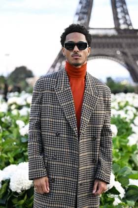 PFW Saint Laurent Front Row Keith Powers attending the Saint Laurent Womenswear Spring Summer 2026 show as part of Paris Fashion Week in Paris, France on September 29, 2025. Photo by Aurore Marechal ABACAPRESS.COM Paris France  Copyright: xMarechalxAurore ABACAx