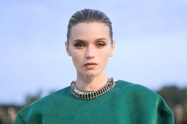 PFW Saint Laurent Front Row Abbey Lee attending the Saint Laurent Womenswear Spring Summer 2026 show as part of Paris Fashion Week in Paris, France on September 29, 2025. Photo by Aurore Marechal ABACAPRESS.COM Paris France  Copyright: xMarechalxAurore ABACAx