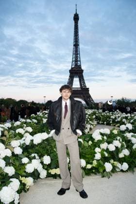 PFW Saint Laurent Front Row Christopher Briney attending the Saint Laurent Womenswear Spring Summer 2026 show as part of Paris Fashion Week in Paris, France on September 29, 2025. Photo by Aurore Marechal ABACAPRESS.COM Paris France  Copyright: xMarechalxAurore ABACAx