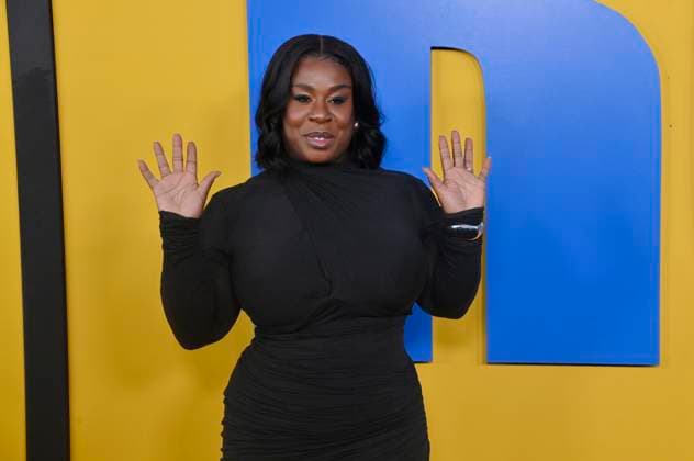 Cast member Uzo Aduba attends the premiere of the biographical motion picture crime drama Roofman at Paramount Pictures Studio in Los Angeles on Monday, September 29, 2025. Storyline: A charismatic criminal, while on the run from the police, hides on the roof of a toy store. There, he adopts a new identity and becomes involved with an employee, beginning a relationship as unlikely as it is risky.  LAP2025092920 JIMxRUYMEN