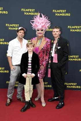Till Endemann, Johannes Hegemann and Olivia Jones at the OLIVIA premiere as part of the Filmfest Hamburg in Hamburg on 29 09 2025