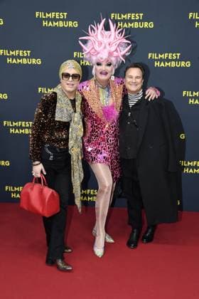 Julian F M Stoeckel, Olivia Jones and Guido Maria Kretschmer at the premiere of OLIVIA at the Filmfest Hamburg in Hamburg on 29 09 2025