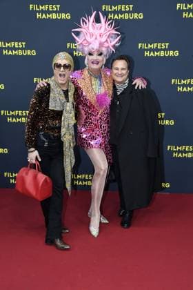 Julian F M Stoeckel, Olivia Jones and Guido Maria Kretschmer at the premiere of OLIVIA at the Filmfest Hamburg in Hamburg on 29 09 2025