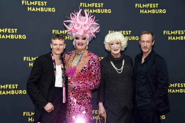 Johannes Hegemann, Olivia Jones ,Lilo Wanders and Stephan Kampwirth at the premiere OLIVIA at the Filmfest Hamburg in Hamburg on 29 09 2025