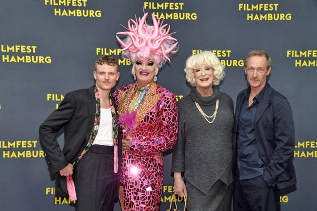 Johannes Hegemann, Olivia Jones ,Lilo Wanders and Stephan Kampwirth at the premiere OLIVIA at the Filmfest Hamburg in Hamburg on 29 09 2025