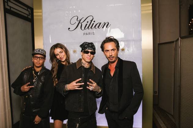 Savannah Hennessy, Central Cee, Kilian Hennessy à la soirée Kilian Paris au Plaza Athénée en marge de la mode week Collection Femme Prêt à Porter Printemps Eté 2026 à Paris PFW le 29 septembre 2025 Sam Delpech Bestimage Celebs attend the Kilian Paris Angels Share Launch Party as part of Paris Fashion Week on September 29, 2025 in Paris Paris France  Copyright: xSamxDelpechx xBestimagexSamxDelpechx xBestimagex