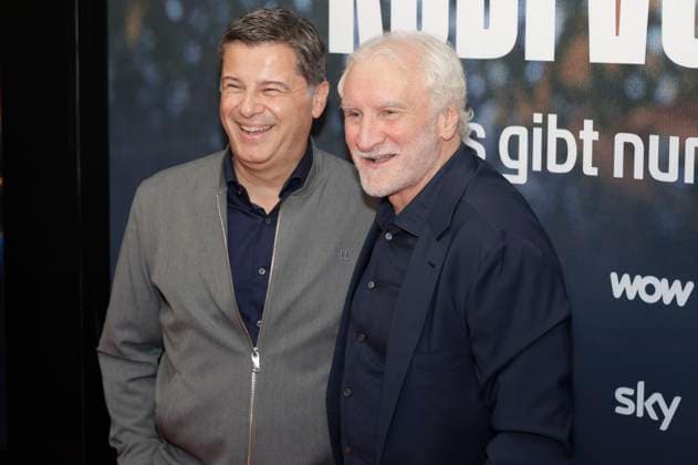 Christian Seifert and Rudi Völler at the premiere of the Sky documentary Rudi Völler There is only one at the Gibson Club Frankfurt am Main, 29 09 2025 Foto:xP.xBackx xFuturexImagex voeller_5924