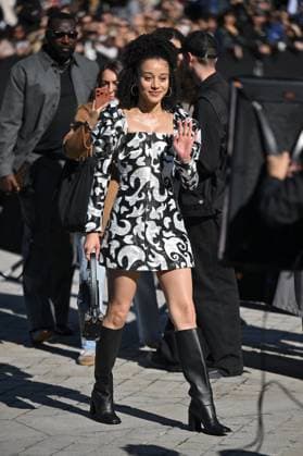 PFW Louis Vuitton Outside Arrivals Chase Infiniti arriving at Louis Vuitton Fashion Show during Paris Fashion Week in Paris, France on September 30, 2025. Photo by Julien Reynaud APS-Medias ABACAPRESS.COM Paris France  Copyright: xReynaudxJulien APS-Medias ABACAx