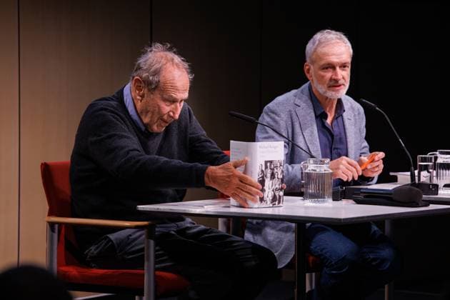 r Akademie der Künste Berlin Michael Krüger In conversation with Paul Ingendaay Unter Dichtern Book premiere, reading and conversation at the Akademie der Künste Berlin foto gezett 30 09 30