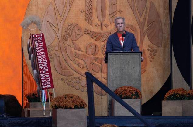 September 30, 2025, Ottawa, On, Canada: Prime Minister Mark Carney speaks during ceremonies for the National Day for Truth and Reconciliation on Parliament Hill in Ottawa, Tuesday, Sept. 30, 2025. Ottawa Canada  - ZUMAc35_ 20250930_zaf_c35_055 Copyright: xAdrianxWyldx