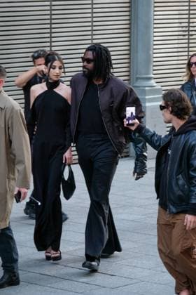 PFW - Celebs At Courreges Show French rapper, Damso and Milla Lapidus at the Courreges fashion show as part of Spring Summer 2026 Paris Fashion Week held at Le Carreau du Temple on September 30, 2025 in Paris, France. Photo by Robin Psaila ABACAPRESS.COM Paris France  Copyright: xPsailaxRobin ABACAx