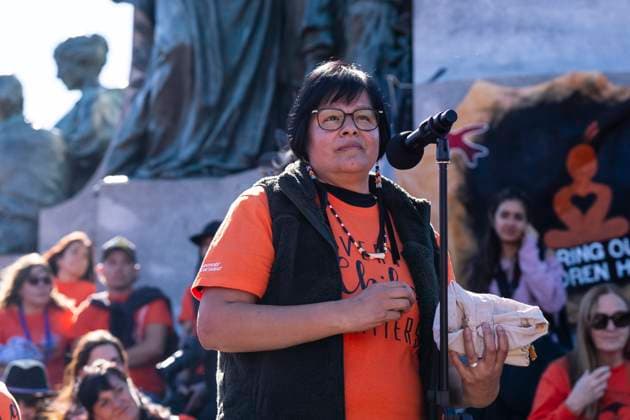 September 30, 2025, Montreal, Qc, Canada: Fay-Lisa Gagne participates in National Day for Truth and Reconciliation, in Montreal, on Tuesday, Sept. 30, 2025. Montreal Canada  - ZUMAc35_ 20250930_zaf_c35_146 Copyright: xChristopherxKatsarovx