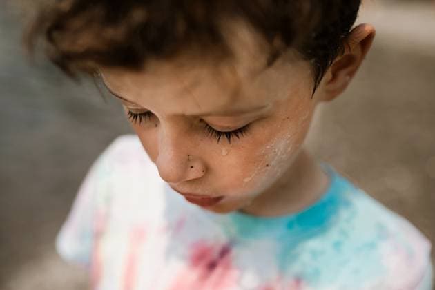 Close-Up of a Wet-Faced Boy at the Beach Calgary, Alberta, Canada CR_AMST250930-1776681-01 ,model released, Symbolfoto
