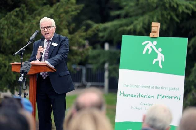 The Prince Of Wales Attends The Global Humanitarian Memorial Launch LONDON, ENGLAND - OCTOBER 01: Sir John Holmes speaks at the launch of the Global Humanitarian Memorial on October 01, 2025 in London, England. The memorial, which was created by Michael Landy and the Humanitarian Memorial Committee, celebrates humanitarians across the world and pays tribute to all those who have lost their lives whilst delivering humanitarian aid., Credit:Chris Jackson Avalon United Kingdom, England, London, Gunnersbury Park Museum  Copyright: xChrisxJacksonx xAvalonx 1042327392