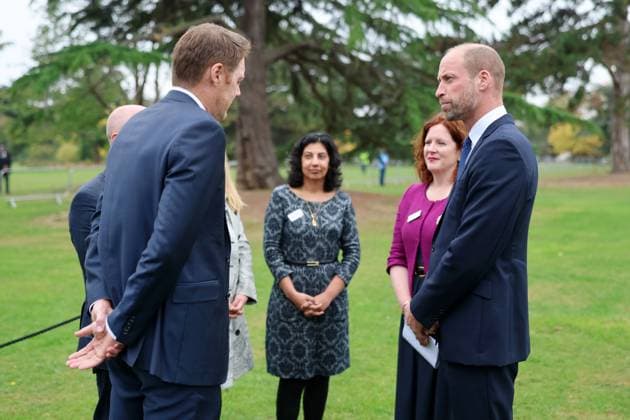 The Prince Of Wales Attends The Global Humanitarian Memorial Launch LONDON, ENGLAND - OCTOBER 01: Prince William, Prince of Wales speaks with humanitarian workers at the launch of the Global Humanitarian Memorial on October 01, 2025 in London, England. The memorial, which was created by Michael Landy and the Humanitarian Memorial Committee, celebrates humanitarians across the world and pays tribute to all those who have lost their lives whilst delivering humanitarian aid., Credit:Chris Jackson Avalon United Kingdom, England, London, Gunnersbury Park Museum  Copyright: xChrisxJacksonx xAvalonx 1042353215