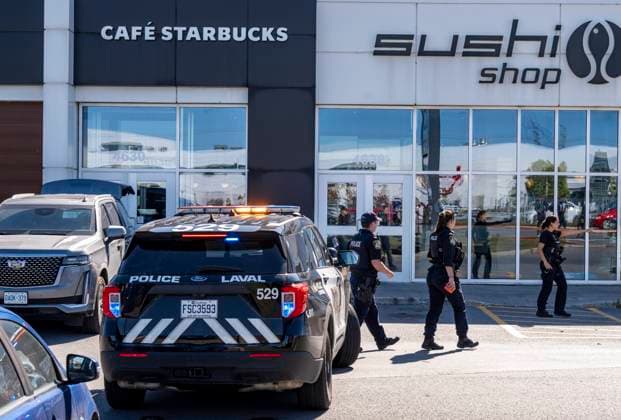 October 1, 2025, Laval, Pq, CANADA: Laval Police respond to a shooting in Laval, Que., on Wednesday, Oct. 1, 2025. Laval CANADA  - ZUMAc35_ 20251001_zaf_c35_050 Copyright: xChristinnexMuschix