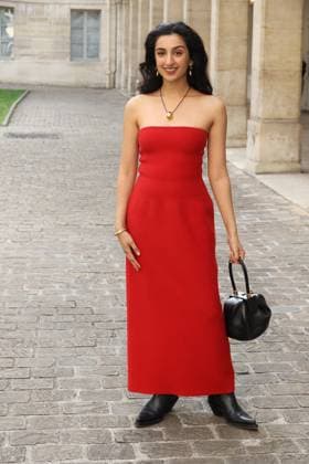 PFW - Gabriela Hearst Photocall Aditi Mayer attends the Gabriela Hearst Womenswear Spring Summer 2026 show as part of Paris Fashion Week in Paris, France on October 01, 2025. Photo by Jerome Domine ABACAPRESS.COM France  Copyright: xDominexJerome ABACAx