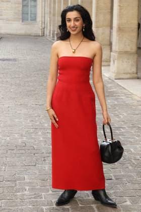 PFW - Gabriela Hearst Photocall Aditi Mayer attends the Gabriela Hearst Womenswear Spring Summer 2026 show as part of Paris Fashion Week in Paris, France on October 01, 2025. Photo by Jerome Domine ABACAPRESS.COM France  Copyright: xDominexJerome ABACAx