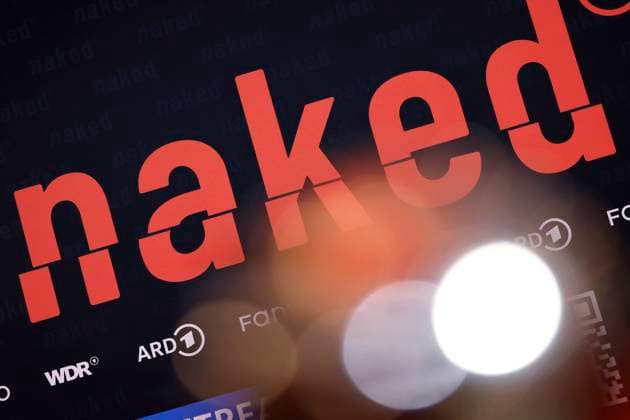 The logo for the series at the premiere of the ARD WDR series naked at the Filmpalast cinema in Cologne, 01 10 2025 NRW Germany Copyright: xChristophxHardtx