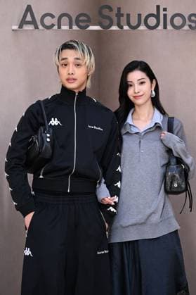 PFW Acne Studios Photocall Jey Jinhyeong and Mayu Kitazawa attending the Acne Studios Womenswear Spring Summer 2026 show as part of Paris Fashion Week in Paris, France on October 01, 2025. Photo by Aurore Marechal ABACAPRESS.COM Paris France  Copyright: xMarechalxAurore ABACAx