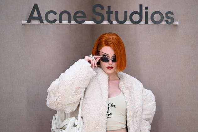 PFW Acne Studios Photocall Gigi Goode attending the Acne Studios Womenswear Spring Summer 2026 show as part of Paris Fashion Week in Paris, France on October 01, 2025. Photo by Aurore Marechal ABACAPRESS.COM Paris France  Copyright: xMarechalxAurore ABACAx