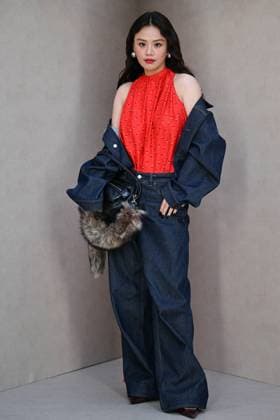 PFW Acne Studios Photocall Ma Sichun attending the Acne Studios Womenswear Spring Summer 2026 show as part of Paris Fashion Week in Paris, France on October 01, 2025. Photo by Aurore Marechal ABACAPRESS.COM Paris France  Copyright: xMarechalxAurore ABACAx