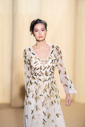 PFW - Christophe Guillarme Runway A model presents a creation by Christophe Guillarme for the Women Ready-to-wear Spring-Summer 2026 collection as part of the Paris Fashion Week, in Paris on September 30, 2025.Photo by Eliot Blondet ABACAPRESS.COM Paris France France  Copyright: xBlondetxEliot ABACAx