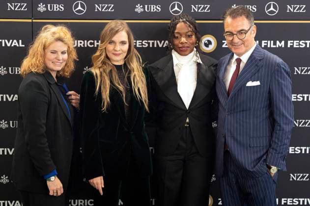 Reta Guetg, Hildur Guðnadottir, Nia DaCosta and Christian Jungen at the premiere of the Amazon Prime Video film Hedda at the 21 Zurich Film Festival 2025 in the Kongresssaal Zurich, 01 10 ,2025 Foto:xA.xRaemyx xFuturexImagex hedda_5003