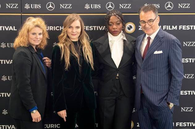 Reta Guetg, Hildur Guðnadottir, Nia DaCosta and Christian Jungen at the premiere of the Amazon Prime Video film Hedda at the 21 Zurich Film Festival 2025 in the Kongresssaal Zurich, 01 10 ,2025 Foto:xA.xRaemyx xFuturexImagex hedda_5004
