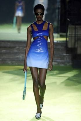 PFW - Casablanca Runway A model walks the runway during the Casablanca Womenswear Spring Summer 2026 show as part of Paris Fashion Week on October 01, 2025 in Paris, France. Photo by Alain-Gil Gonzalez ABACAPRESS.COM Paris France  Copyright: xGonzalezxAlain-Gil ABACAx
