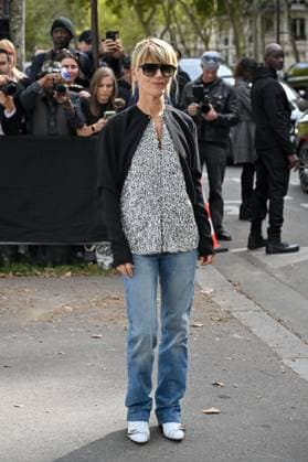 PFW Rabanne Outside Arrivals Marina Fois arriving at Rabanne show during Paris Fashion Week in Paris, France on October 2, 2025. Photo by Julien Reynaud APS-Medias ABACAPRESS.COM Paris France  Copyright: xReynaudxJulien APS-Medias ABACAx