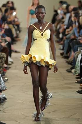 PFW - Rabanne Runway A model walks the runway during the Rabanne Womenswear Spring Summer 2026 show as part of Paris Fashion Week on October 02, 2025 in Paris, France. Photo by Alain-Gil Gonzalez ABACAPRESS.COM Paris France  Copyright: xGonzalezxAlain-Gil ABACAx