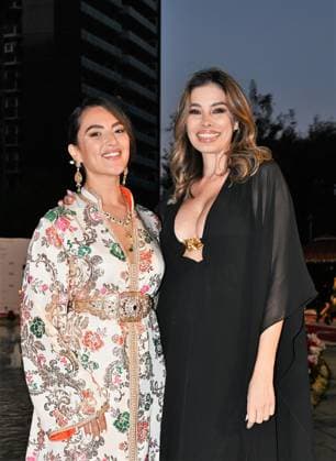 Milan, Italy Il Filo del Coraggio fashion show event dedicated to women against violence by the Italian-Moroccan designer Hnia Harrati at the Fontana e Rocce of Palazzo Lombardia during Fashion Week. Celebrities, institutions and associations are present. In the photo: Rajae Bezzaz, Aida Yespica  Copyright: xNickxZonnax xipa-agency.netx xNickxZonnax IPA_Agency_IPA66058158