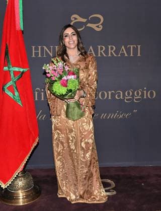 Milan, Italy Il Filo del Coraggio fashion show event dedicated to women against violence by the Italian-Moroccan designer Hnia Harrati at the Fontana e Rocce of Palazzo Lombardia during Fashion Week. Celebrities, institutions and associations are present. In the photo: Hnia Harrati  Copyright: xNickxZonnax xipa-agency.netx xNickxZonnax IPA_Agency_IPA66058278