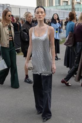 PFW - Rabanne Womenswear Spring-Summer - Arrivals NB Meredith Duxbury arriving at the Rabanne Womenswear Spring-Summer 2026 show as part of Paris Fashion Week on October 02, 2025 in Paris, France. Photo by Nasser Berzane ABACAPRESS.COM Paris France  Copyright: xBerzanexNasser ABACAx