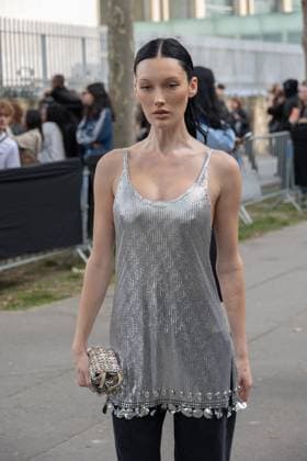 PFW - Rabanne Womenswear Spring-Summer - Arrivals NB Meredith Duxbury arriving at the Rabanne Womenswear Spring-Summer 2026 show as part of Paris Fashion Week on October 02, 2025 in Paris, France. Photo by Nasser Berzane ABACAPRESS.COM Paris France  Copyright: xBerzanexNasser ABACAx
