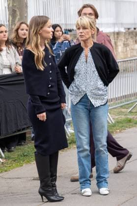 PFW - Rabanne Womenswear Spring-Summer - Arrivals NB Diane Rouxel, Marina Fois arriving at the Rabanne Womenswear Spring-Summer 2026 show as part of Paris Fashion Week on October 02, 2025 in Paris, France. Photo by Nasser Berzane ABACAPRESS.COM Paris France  Copyright: xBerzanexNasser ABACAx