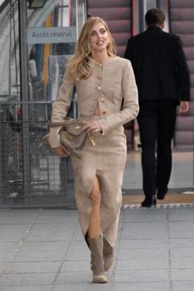 PFW - Schiaparelli Womenswear Spring-Summer - Arrivals NB Chiara Ferragni arriving at the Schiaparelli Womenswear Spring-Summer 2026 show as part of Paris Fashion Week on October 02, 2025 in Paris, France. Photo by Nasser Berzane ABACAPRESS.COM Paris France  Copyright: xBerzanexNasser ABACAx