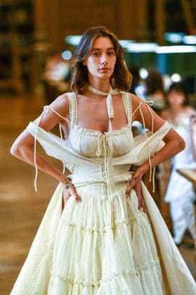 PFW - Wild Rose & Sparrow A model poses on the runway during Wild Rose & Sparrow SS26 PFW Runway Show, Nuit Au Ballet as part of Paris Fashion Week on October 2, 2025 in Paris, France. Photo by Shootpix ABACAPRESS.COM Paris France  Copyright: xShootpix ABACAx