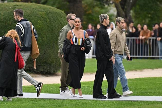 PFW Loewe Outside Arrivals Tracee Ellis Ross arriving at Loewe show during Paris Fashion Week in Paris, France on October 3, 2025. Photo by Julien Reynaud APS-Medias ABACAPRESS.COM Paris France  Copyright: xReynaudxJulien APS-Medias ABACAx