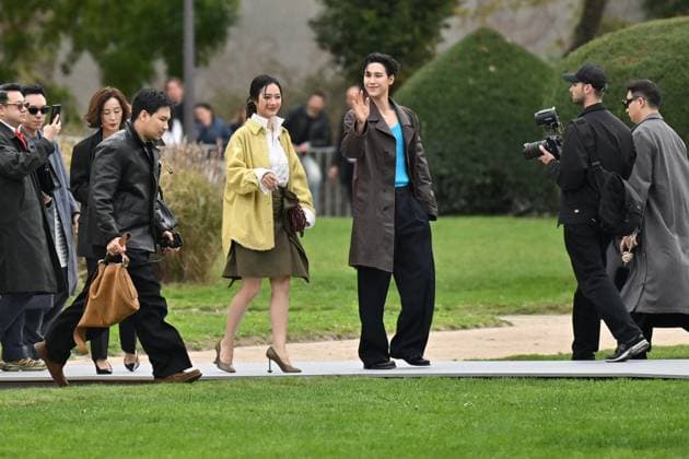 PFW Loewe Outside Arrivals MILK, Panachai Sriariyarungruang arriving at Loewe show during Paris Fashion Week in Paris, France on October 3, 2025. Photo by Julien Reynaud APS-Medias ABACAPRESS.COM Paris France  Copyright: xReynaudxJulien APS-Medias ABACAx
