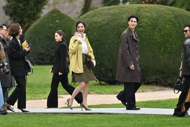PFW Loewe Outside Arrivals MILK, Panachai Sriariyarungruang arriving at Loewe show during Paris Fashion Week in Paris, France on October 3, 2025. Photo by Julien Reynaud APS-Medias ABACAPRESS.COM Paris France  Copyright: xReynaudxJulien APS-Medias ABACAx