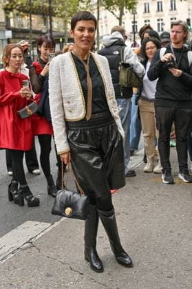 PFW Giambattista Valli Outside Arrivals Cristina Cordula arriving at Giambattista Valli show during Paris Fashion Week in Paris, France on October 3, 2025. Photo by Julien Reynaud APS-Medias ABACAPRESS.COM Paris France  Copyright: xReynaudxJulien APS-Medias ABACAx