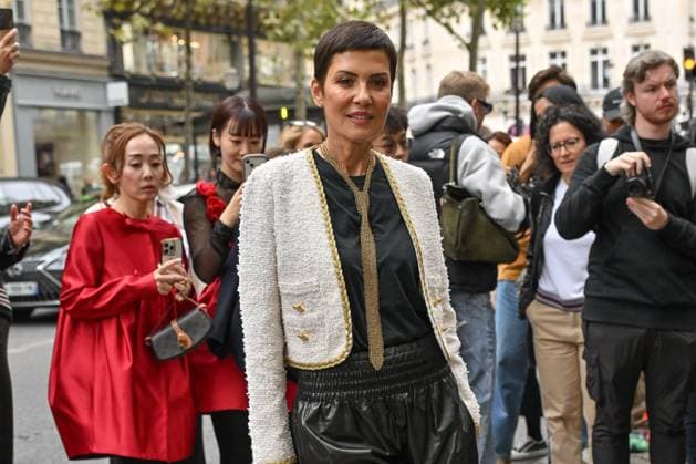PFW Giambattista Valli Outside Arrivals Cristina Cordula arriving at Giambattista Valli show during Paris Fashion Week in Paris, France on October 3, 2025. Photo by Julien Reynaud APS-Medias ABACAPRESS.COM Paris France  Copyright: xReynaudxJulien APS-Medias ABACAx