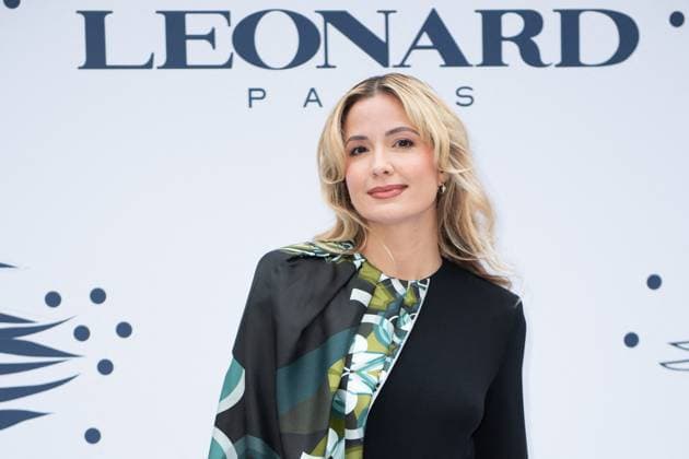 PFW Leonard Paris Photocall Sandra Laurens attending the Leonard Paris Womenswear Spring Summer 2026 show as part of Paris Fashion Week in Paris, France on October 03, 2025. Photo by Aurore Marechal ABACAPRESS.COM Paris France  Copyright: xMarechalxAurore ABACAx