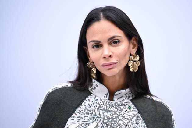 PFW Leonard Paris Photocall Hannah Romao attending the Leonard Paris Womenswear Spring Summer 2026 show as part of Paris Fashion Week in Paris, France on October 03, 2025. Photo by Aurore Marechal ABACAPRESS.COM Paris France  Copyright: xMarechalxAurore ABACAx